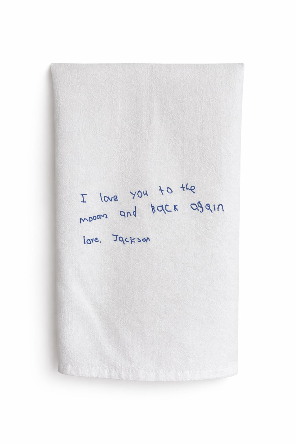 Custom Handwriting Embroidered Tea Towel