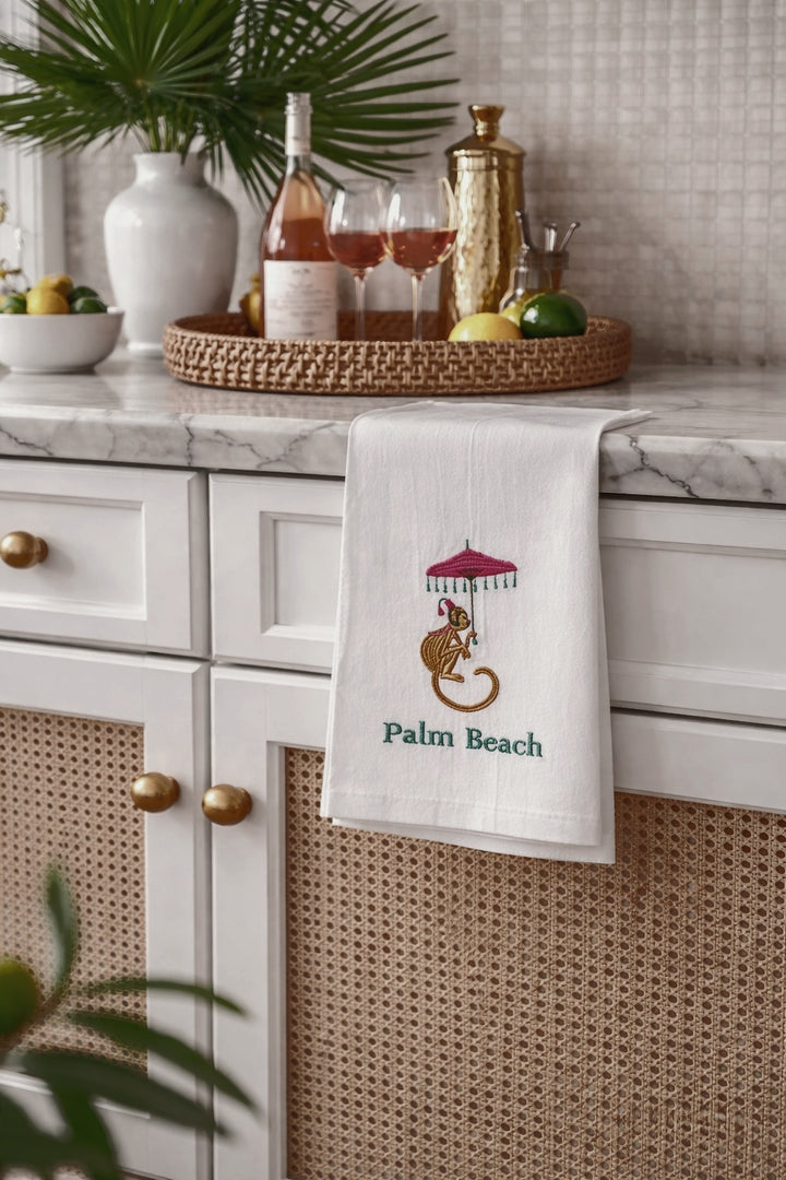 Palm Beach Embroidered Dish Towel